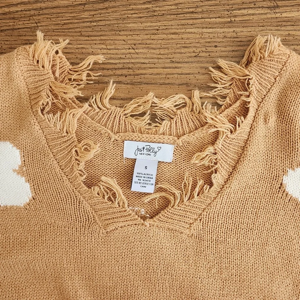 Womens Fringed Floral Sweater Small Twee Boho Festival Coachella Kidcore Hippie